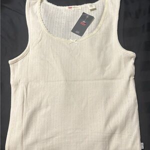 NWT Levi's Women's Cream Tank Top with little bow